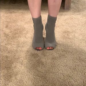 Charles by Charles David Gray Peeptoe Sock Booties